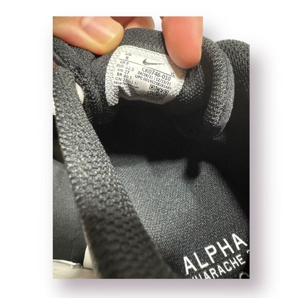 Nike Low Baseball Cleats Size‎ 9 Alpha Huarache Elite 3 CK0746-010 Black/White - Picture 8 of 12